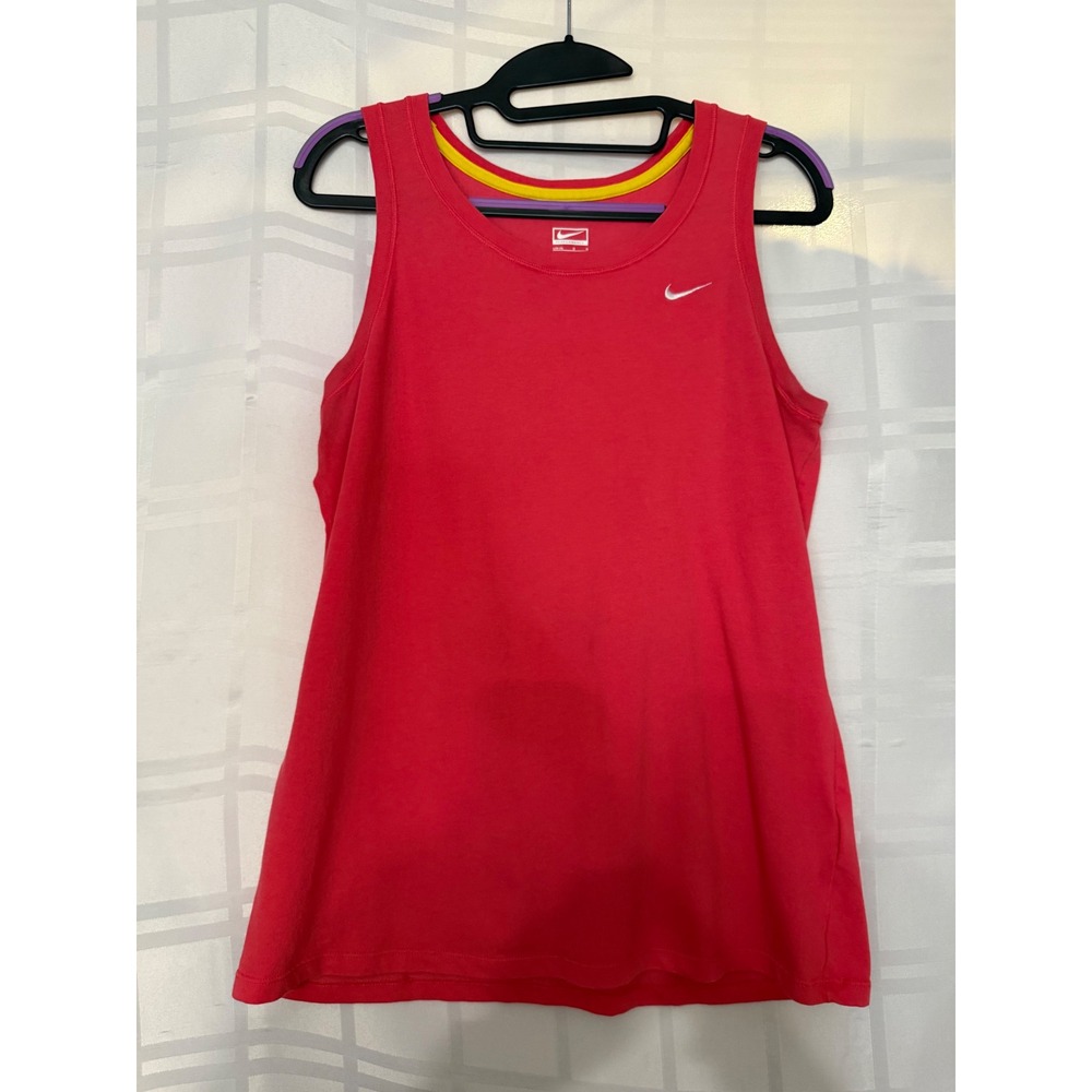 Nike Performance Women's Pink Athletic Tank Top Sleeveless Swoosh Logo Size Lrg